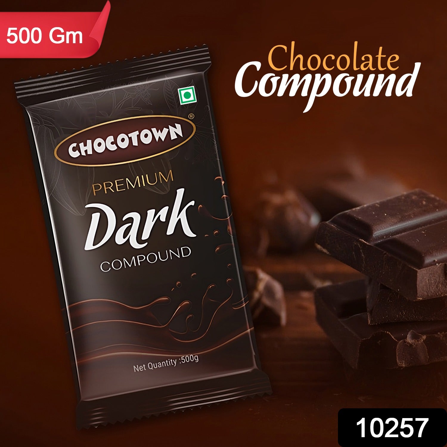 Dark Compound 500gm  Chocotown Dark Choco Slab Dark Compound 500gm  Chocotown Dark Choco Slab